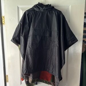 Black Hooded Poncho Jacket